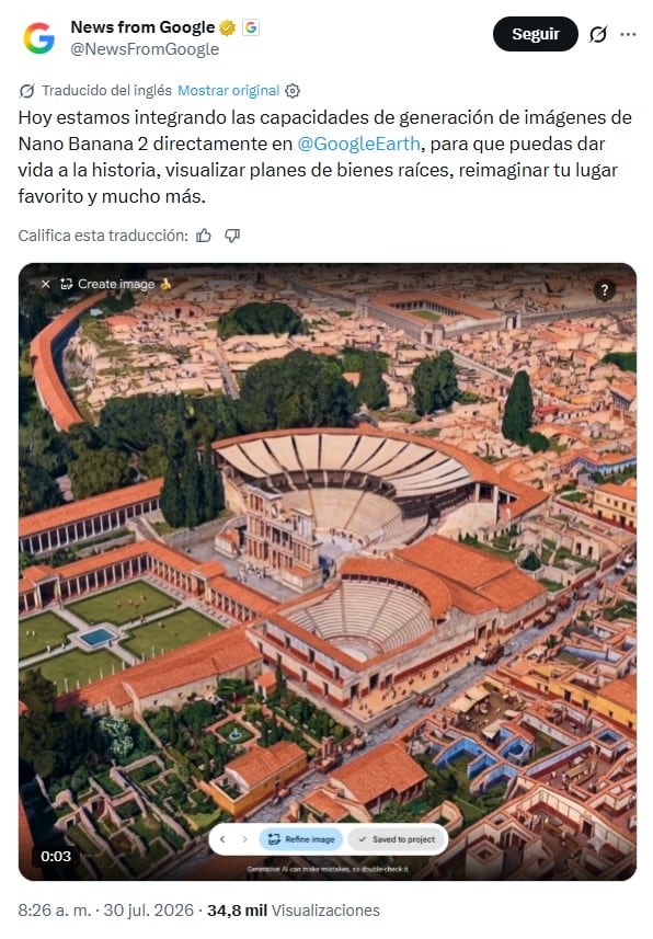 La razón por la que Google retiró sus imágenes de IA en Google Earth