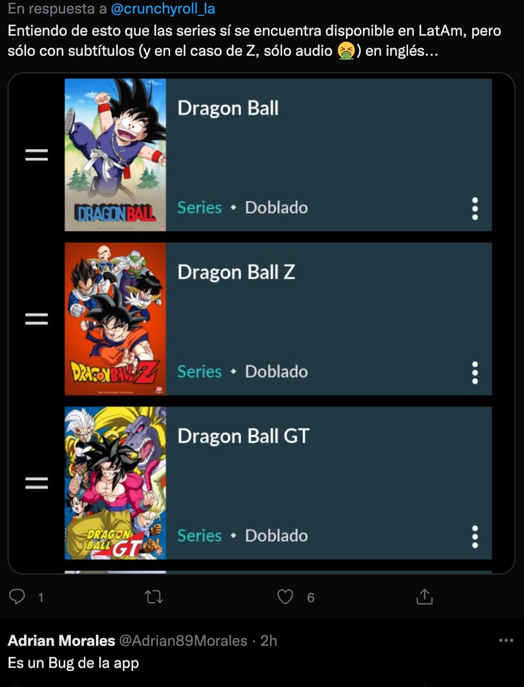 Dragon Ball en Crunchyroll