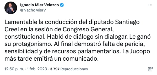 Morenistas critican a Santiago Creel por no permitir honores a la bandera por escolta armada en San Lázaro