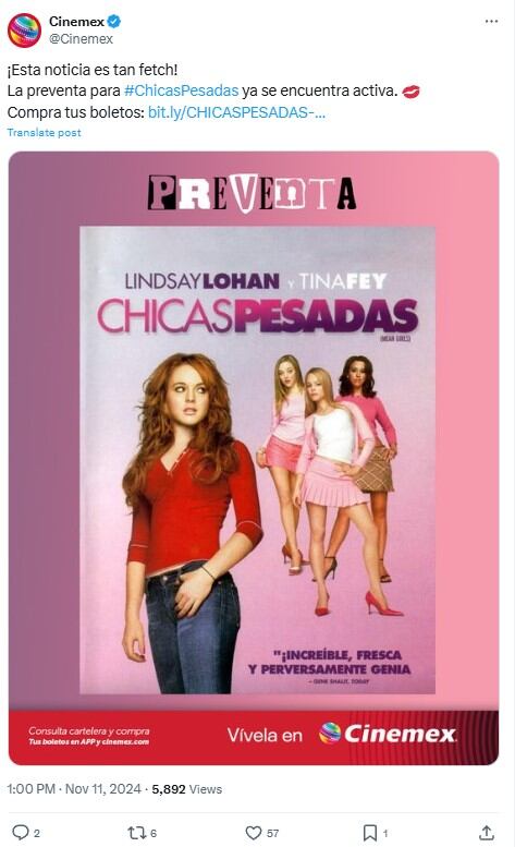 Preventa de Chicas Pesadas en Cinemex