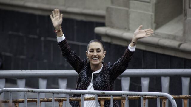 Claudia Sheinbaum Pardo, a su llegada para la presentación del libro “Feminismo Silencioso” en la plancha del Zócalo