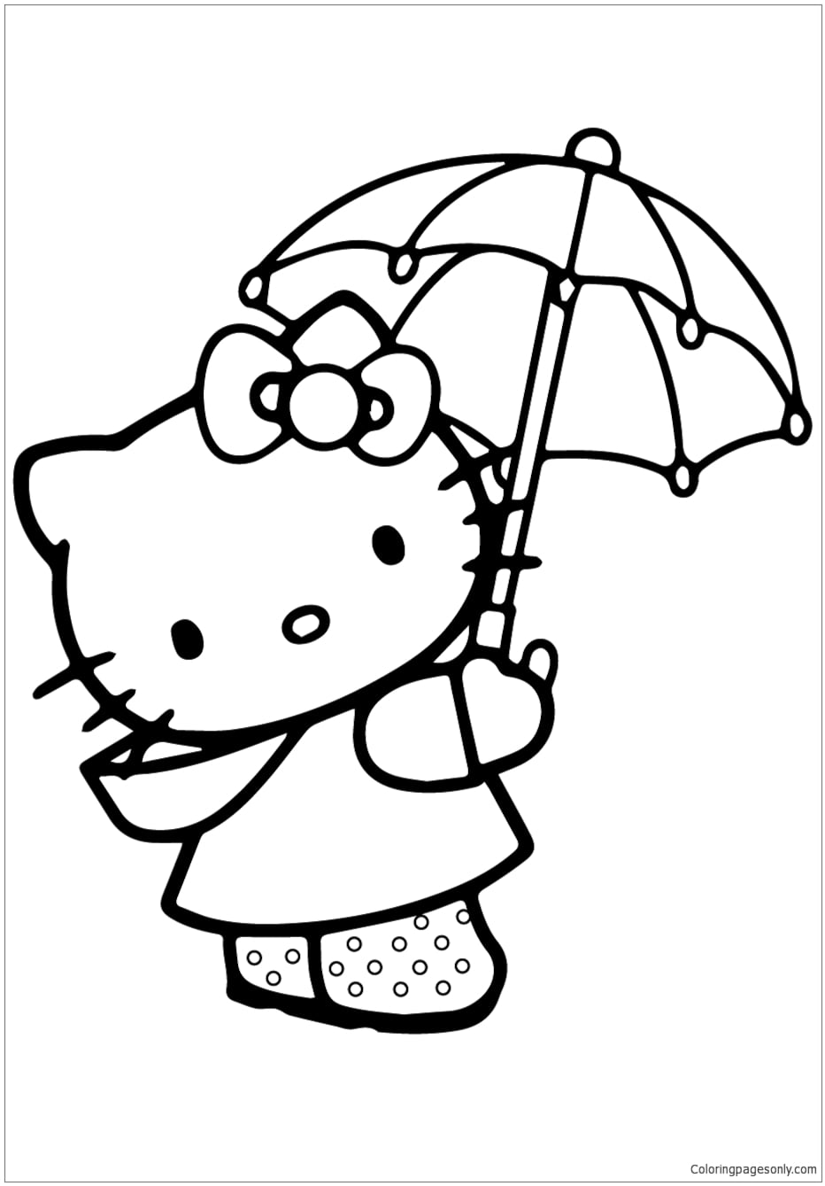 Los dibujos de Hello Kitty bajo la lluvia