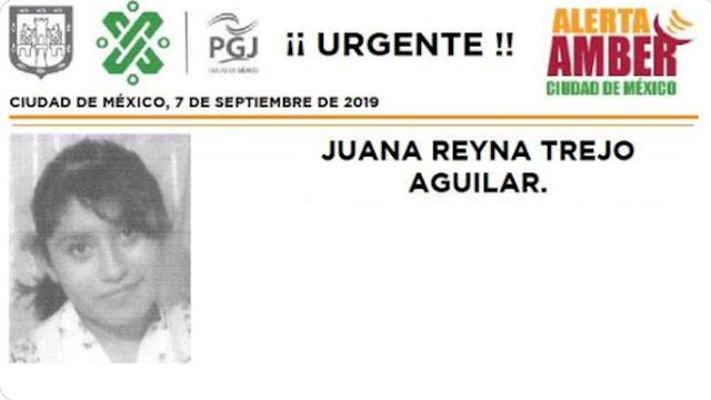 Juana Reyna Trejo Aguilar Alerta Amber