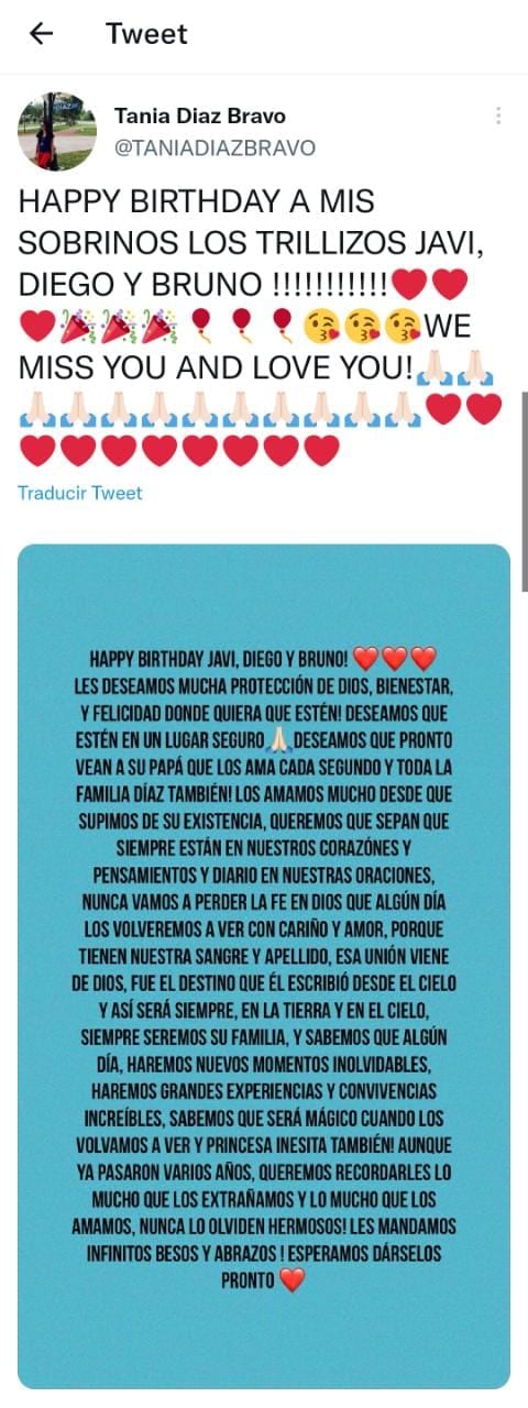 Publicación de Twitter