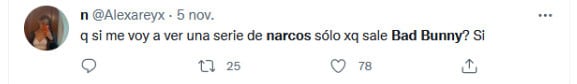 Comentarios sobre Bad Bunny como ‘El Kitty’ Páez en Narcos 3