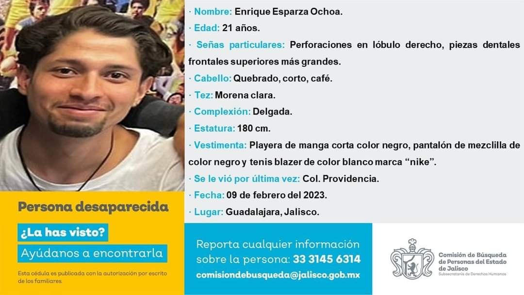Enrique Esparza, desaparecido en Jalisco