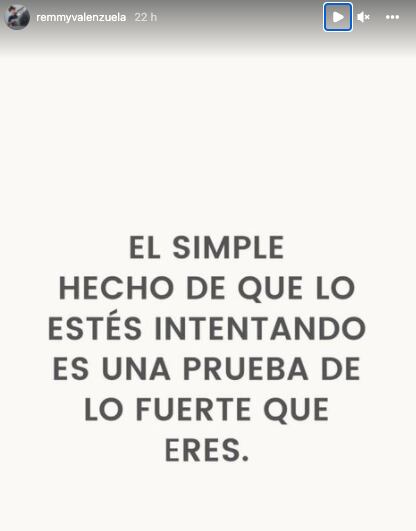 Historias de Instagram de Remmy Valenzuela