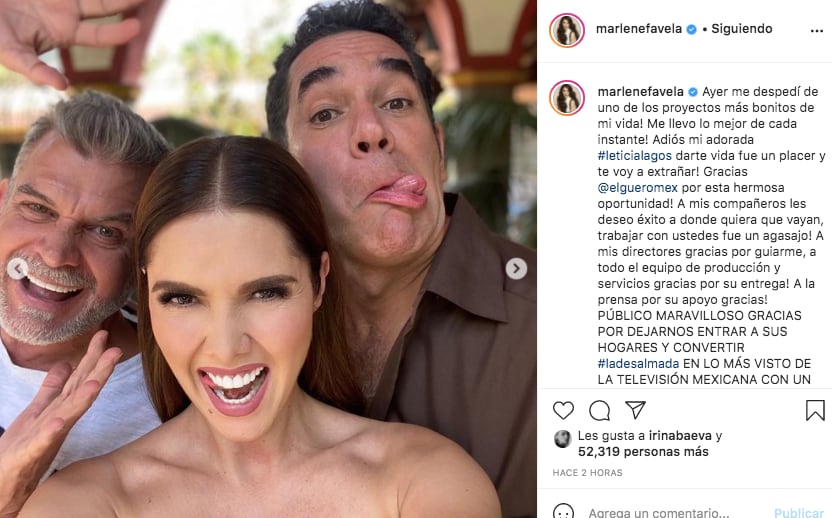 Marlene Favela junto a elenco de La Desalmada