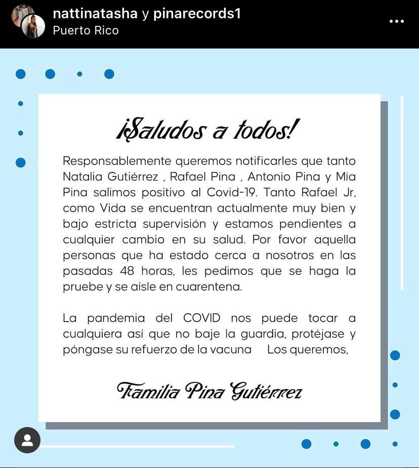 Comunicado Natti Natasha