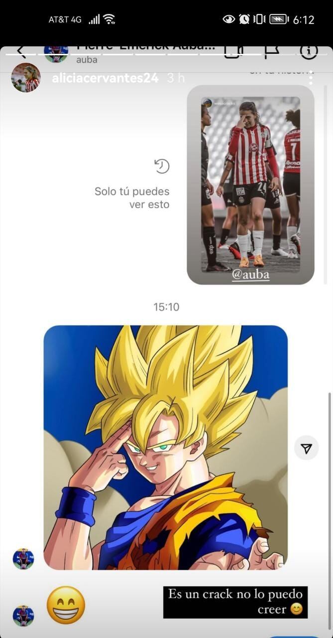 Alicia Cervantes presumió su charla con Aubameyang