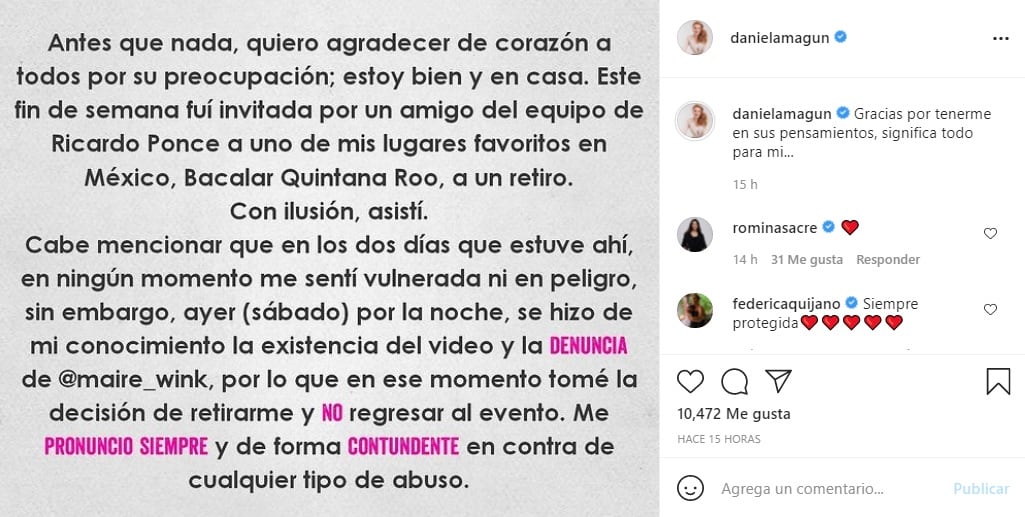 Daniela Magun abandona retiro de Ricardo Ponce