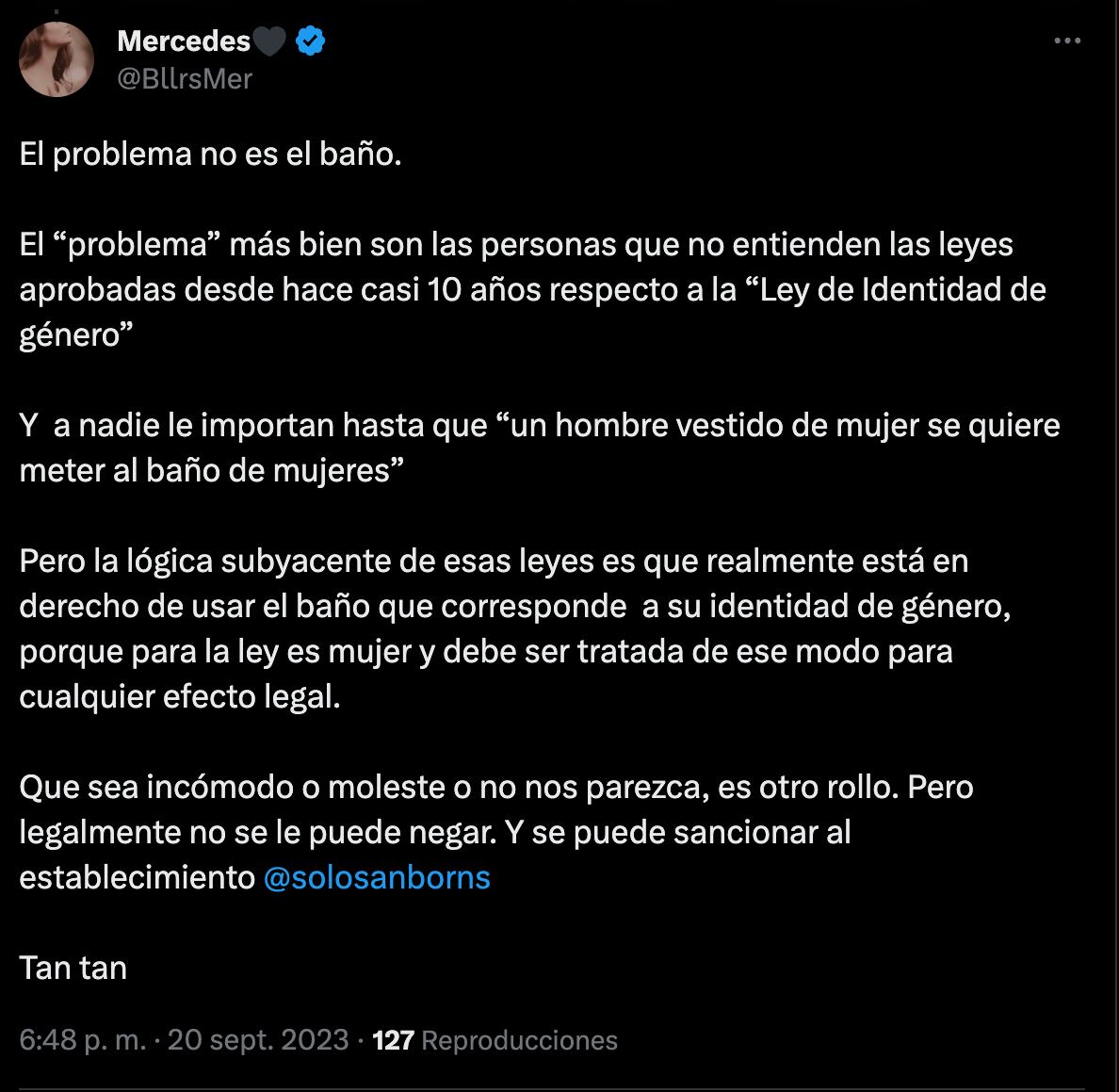 Laura Glover acusa discriminación de Sanborns