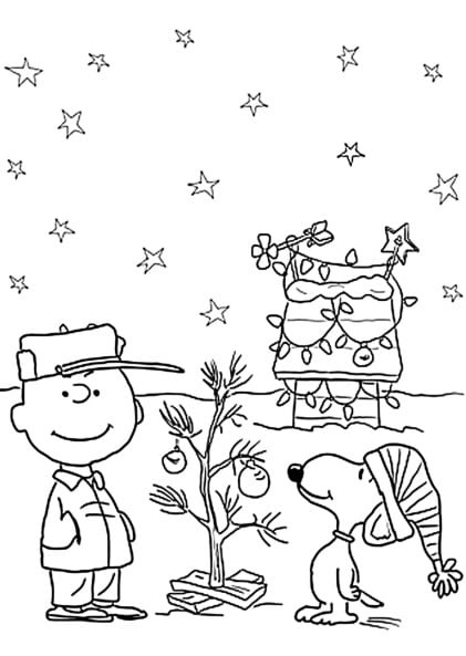 10 dibujos de Snoopy para colorear por Navidad 2024