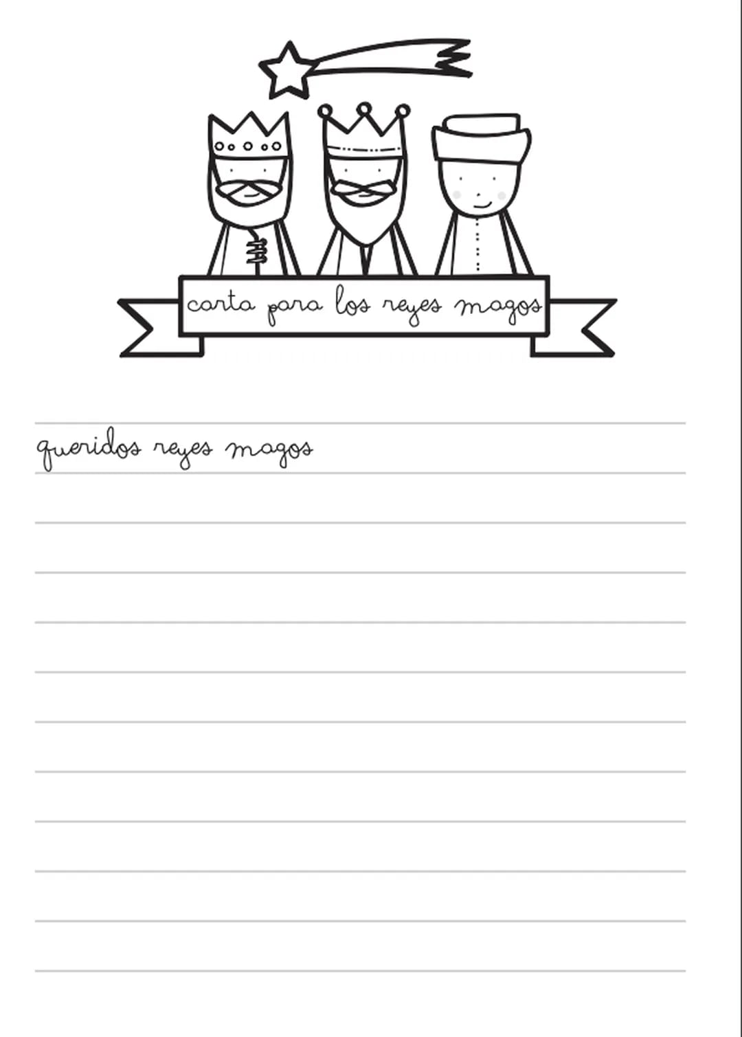 Platilla para los Reyes Magos para colorear