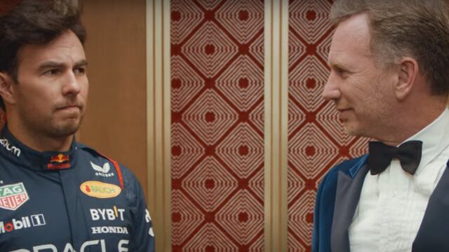 Checo Pérez y Christian Horner