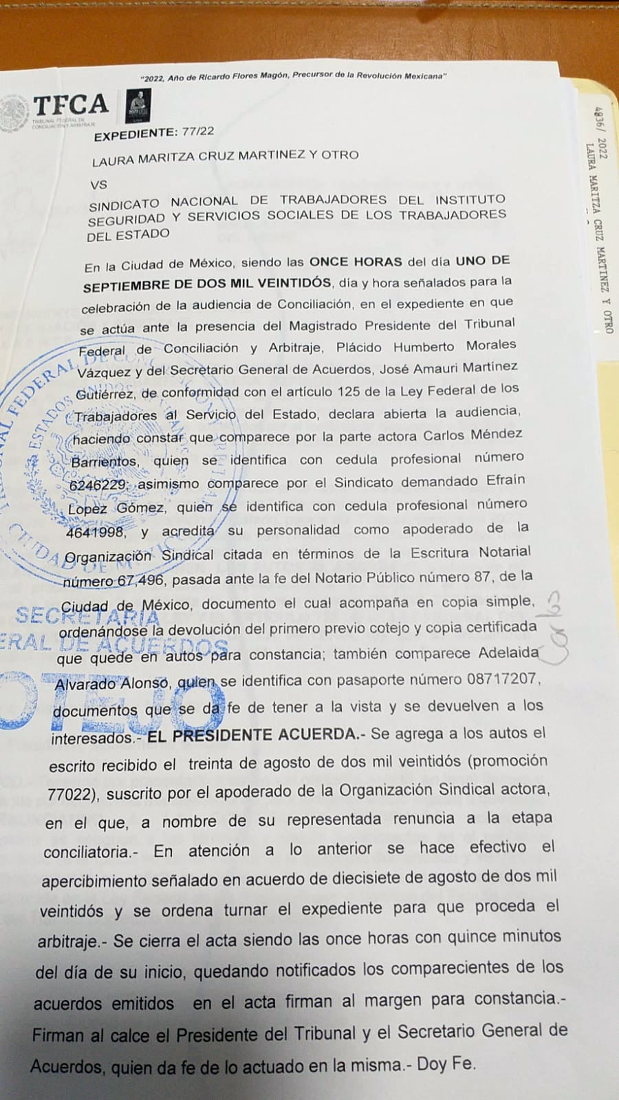 Expediente TFCA SNTSSSTE