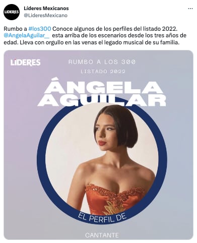 Líderes Mexicanos reconocen carrera de Ángela Aguilar