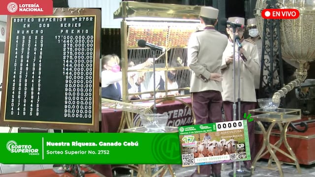 Resultados Sorteo Superior 2752 de Lotería Nacional en vivo: ganadores de hoy, 3 de febrero