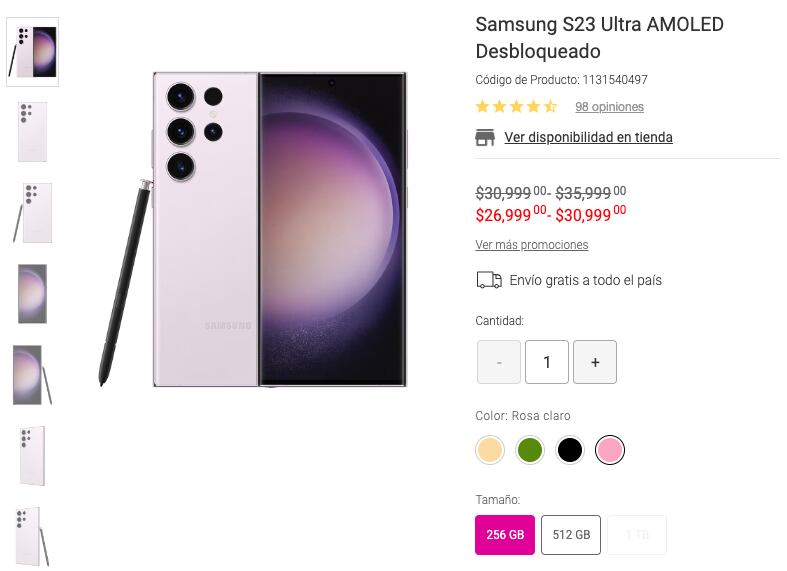 Samsung Galaxy S23 Ultra, Venta nocturna Liverpool octubre 2023