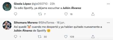 Spotify vuelve a eliminar canciones de Julión Álvarez