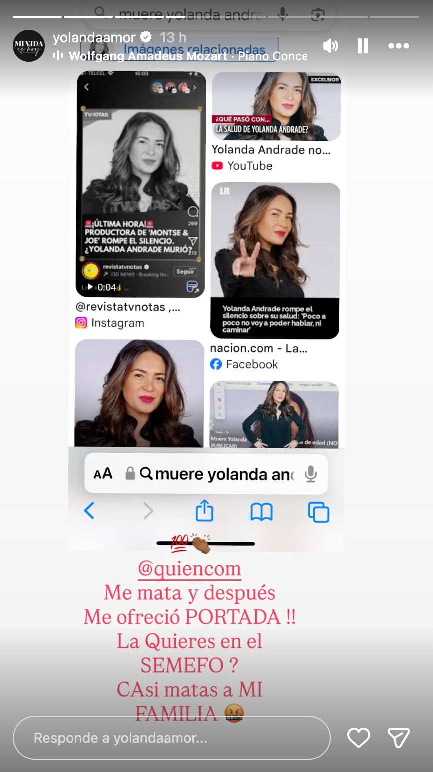 Revista que aseguró que Yolanda Andrade había “muerto” le ofrece la portada