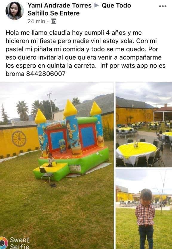 Invitación a la fiesta de Claudia