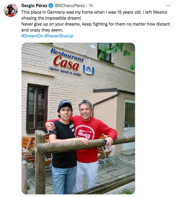 Checo Pérez con 15 años en Alemania