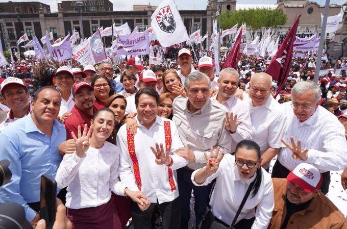 En el mitin de Morena en Toluca, Mario Delgado que el 20 de julio se anunciarán a los candidatos en Estado de México y Coahuila