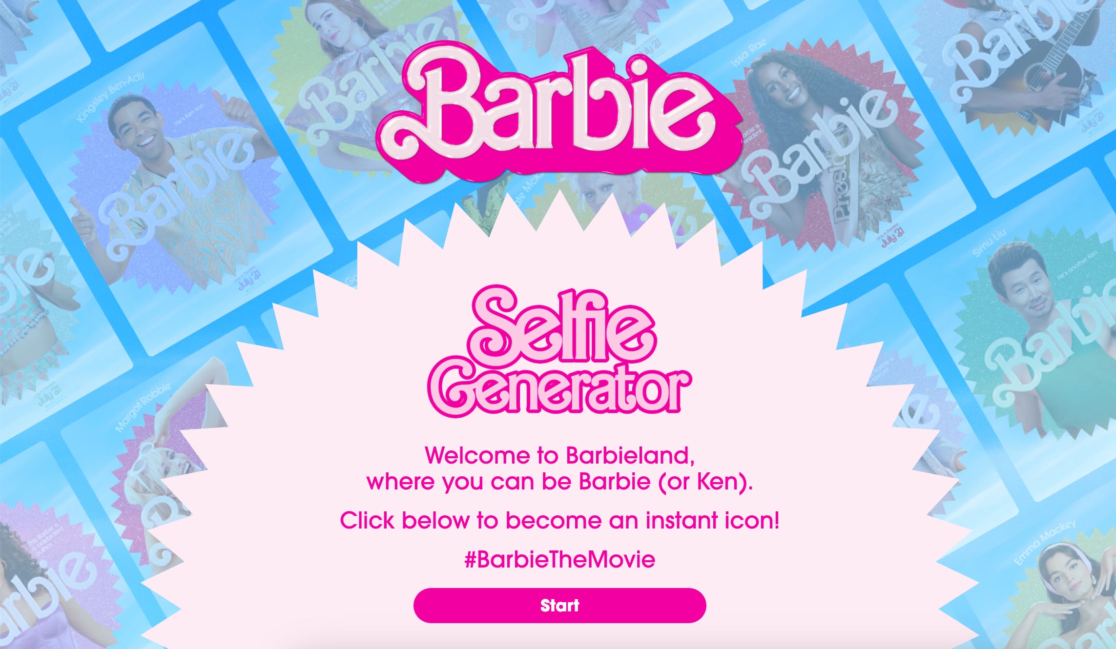 Barbie Selfie Generator genera un póster como el de la película