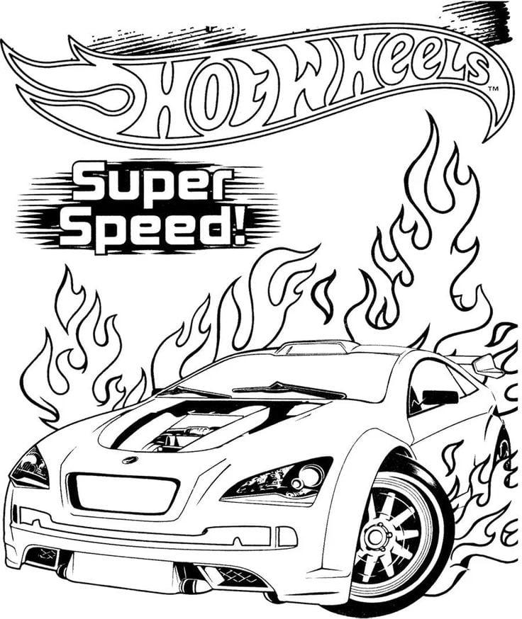 Dibujos de Hot Wheels para imprimir y colorear