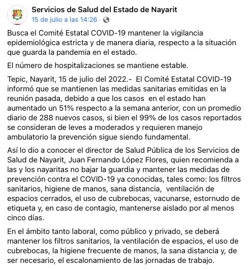 Miguel Ángel Navarro, gobernador de Nayarit dio positivo a Covid-19