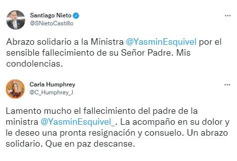 Santiago Nieto y Carla Humphrey sobre la muerte del papá de Yasmín Esquivel