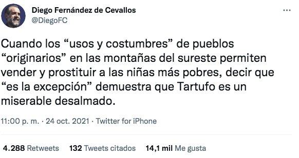 Tuit de Diego Fernández de Cevallos