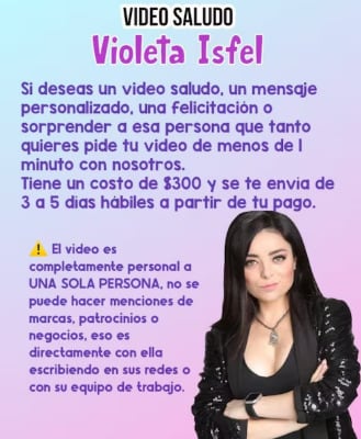 ¿Cuánto cobra Violeta Isfel por un saludo?