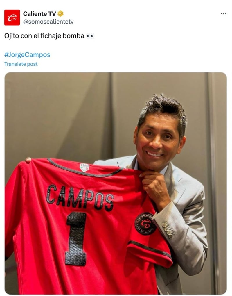 Jorge Campos, en Caliente TV.
