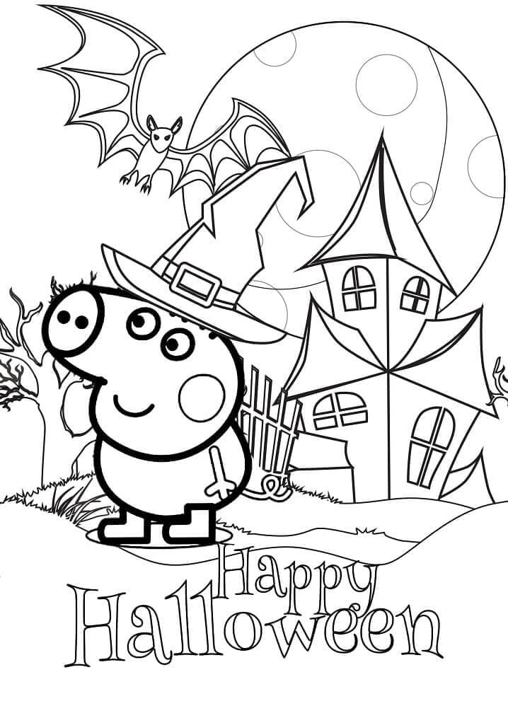 Dibujos Peppa Pig Halloween para colorear: 12 terroríficas plantillas para imprimir