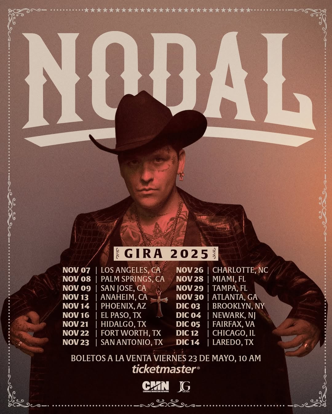 Christian Nodal anuncia gira por Estados Unidos