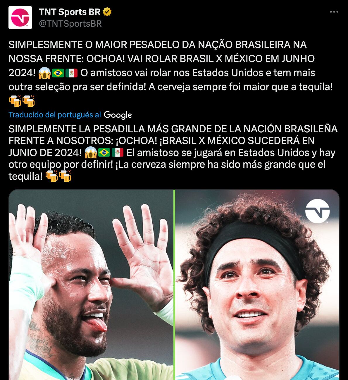 Selección Mexicana jugará vs Brasil