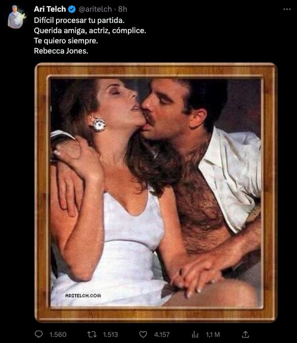 Ari Telch despidió a Rebecca Jones con una fotografía muy sugerente