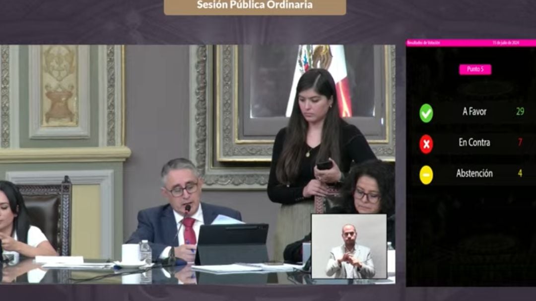 Aborto en Puebla votación a favor en general