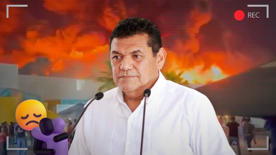 Javier May promete apoyo a víctimas y expositores tras incendio en la Feria de Tabasco