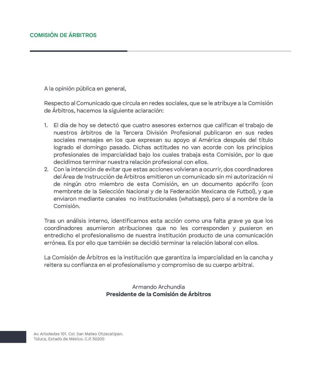 Comisión de Árbitros.