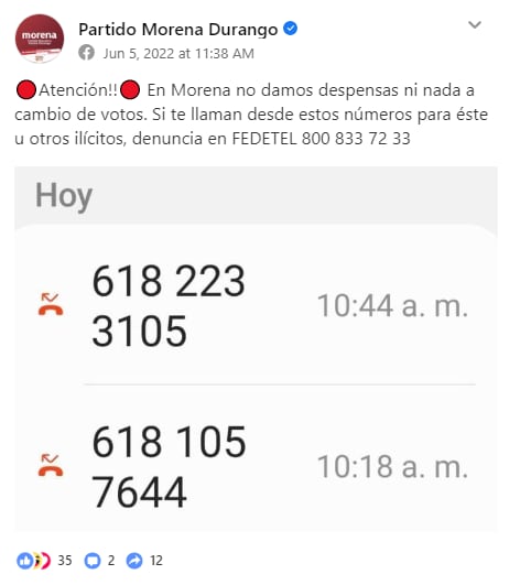 Incidencias en elecciones 2022, Durango