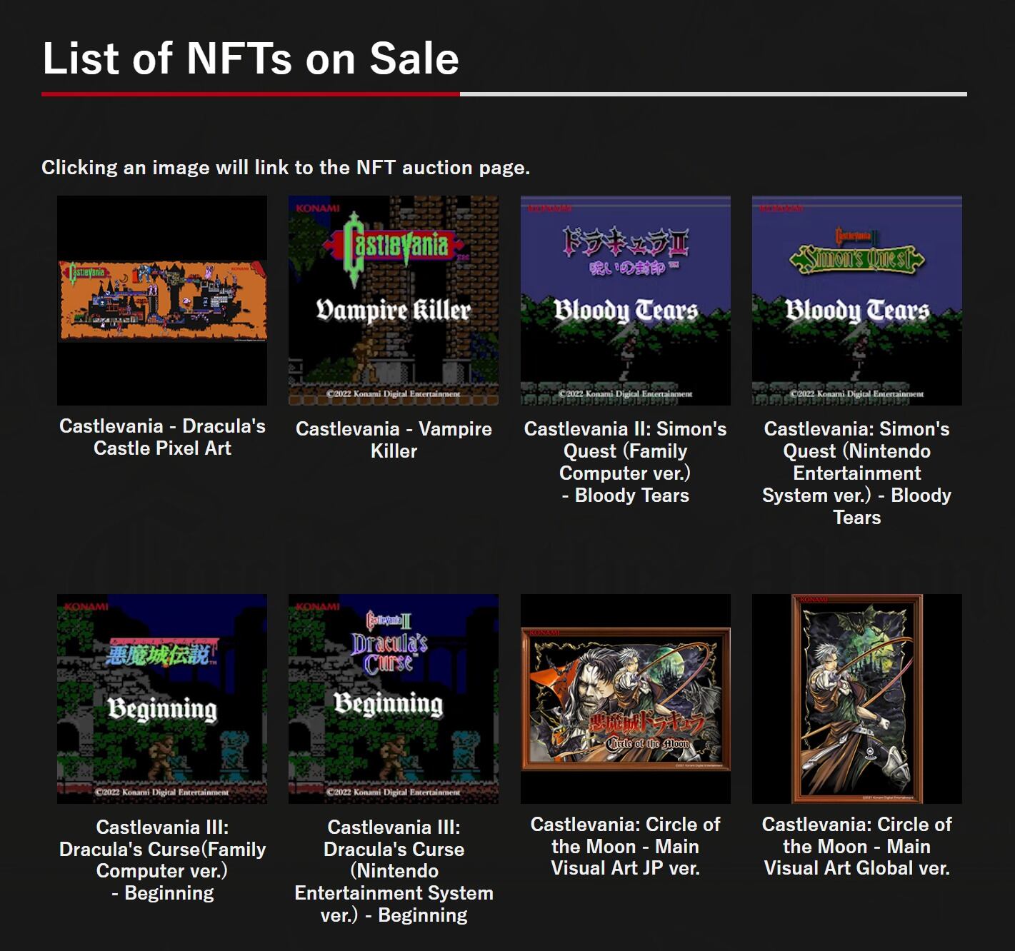 Konami NFT