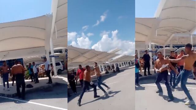 Taxistas se pelean en aeropuerto de Cancún