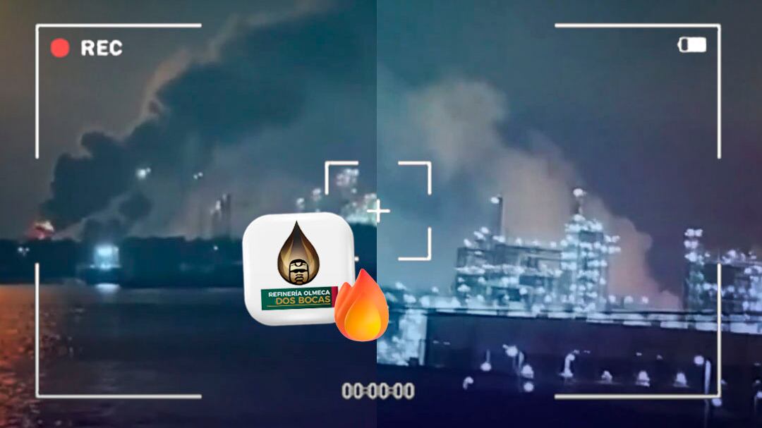 Registran incendio en la refinería de Dos Bocas; video se viraliza