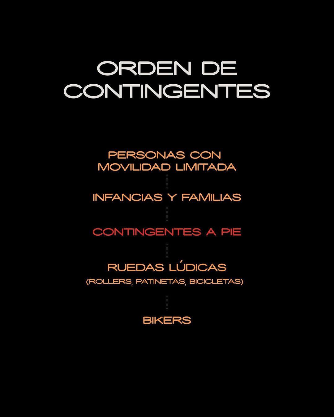 Organización de contingentes de la Marcha Lencha