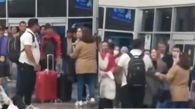 Enfrenta a su esposo infiel en el aeropuerto