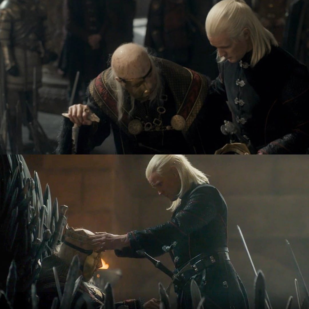 Matt Smith y Paddy Considine como Daemon y Viserys en House of the Dragon