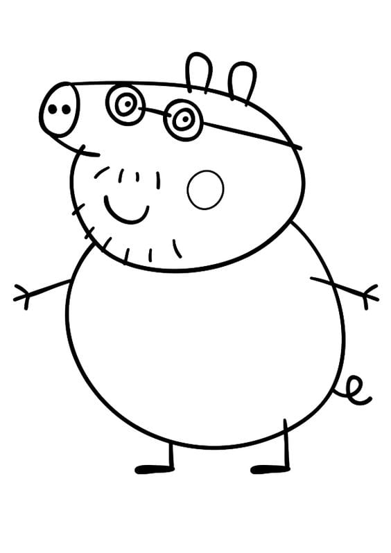 Dibujos de Papá Cerdito, el padre de Peppa Pig, con temática de primavera